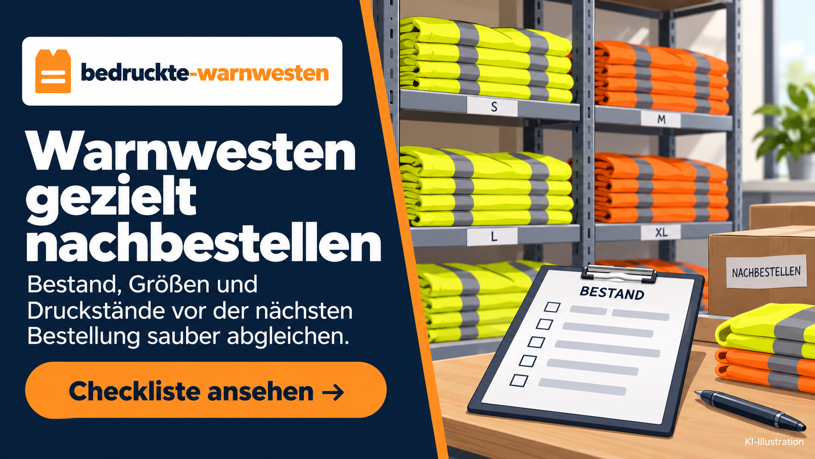 Beitragsbild: Warnwesten nachbestellen: Bestand und Varianten ordnen